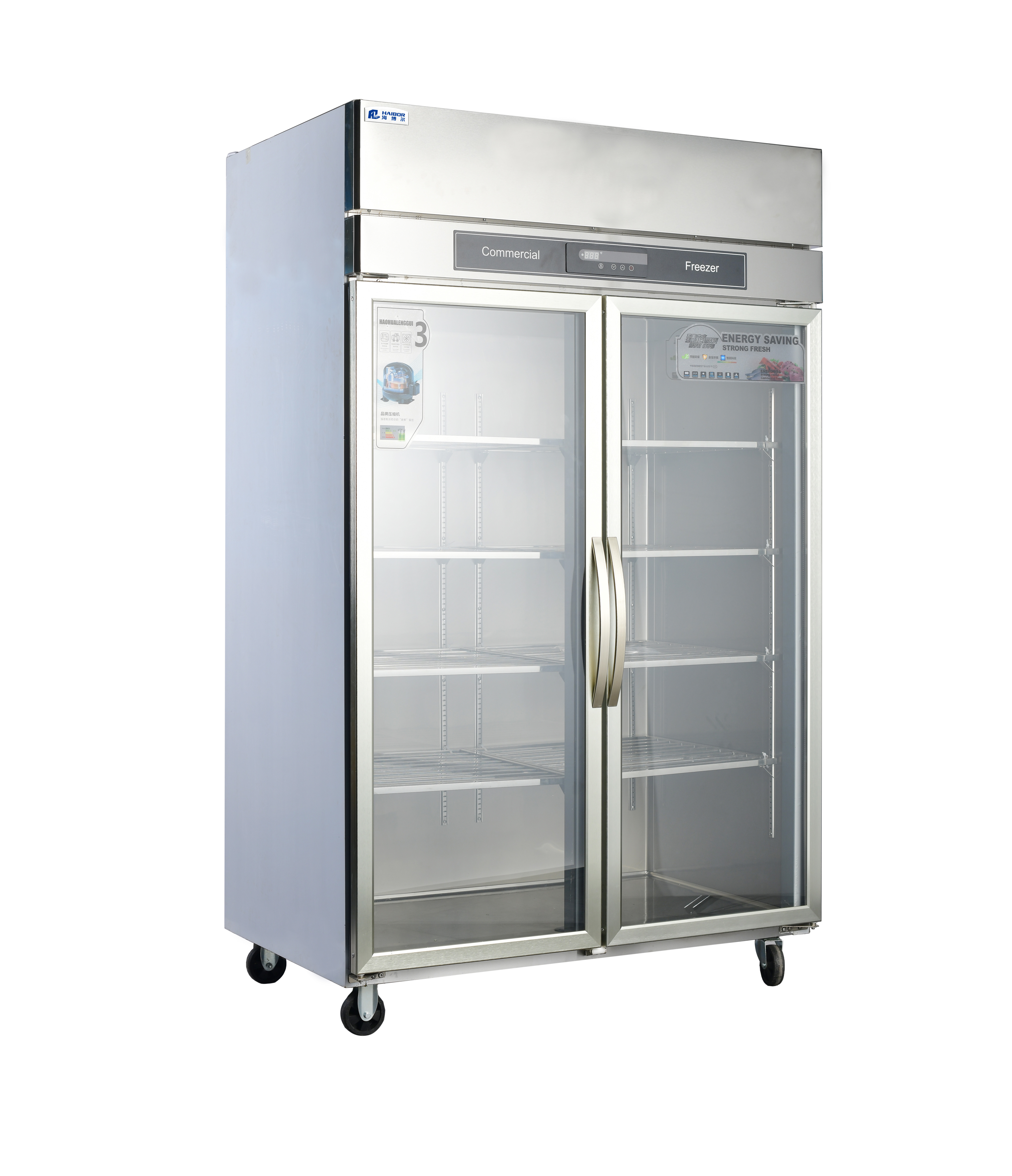 Commercial Vertical Freezer for Kitchen Cooling Large-Capacity Stainless Steel