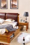 modern Zingana wood bed with sliding door furniture