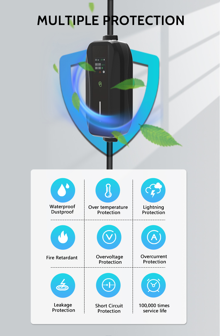KIWI GBT Type 2 Electric Vehicle Fast Charging Station 16A Portable EV Charger for BYD