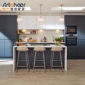 Quality Standard Itaily Kitchen Cabinet Customized Melamine Laminated Wood Grain And Lacquer Finish Handleless Kitchen Cabinet wholesale