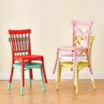 Stacking Small Kids Plastic Chair Black Red Childrens Kids Plastic Chair