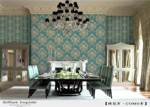 Quality Elegant PVC Waterproof Wallpaper , Peelable Dining Room Wallpaper For Decoration wholesale