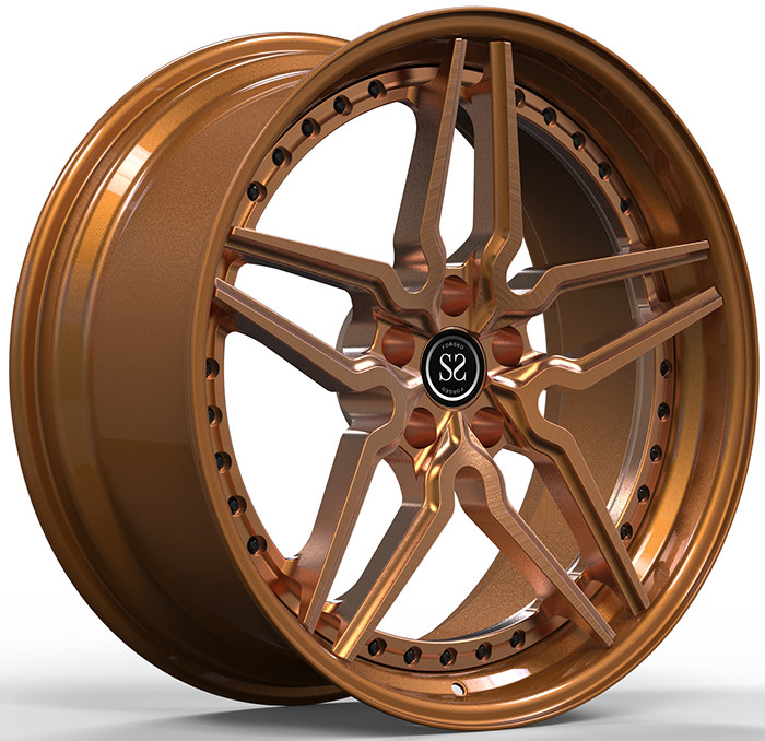 21 Inches Audi Rs6 Two Piece TUV Polished Forged Wheels 5x112