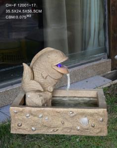 Quality 23 Inch Fish Sandstone Brick Garden Fountain wholesale