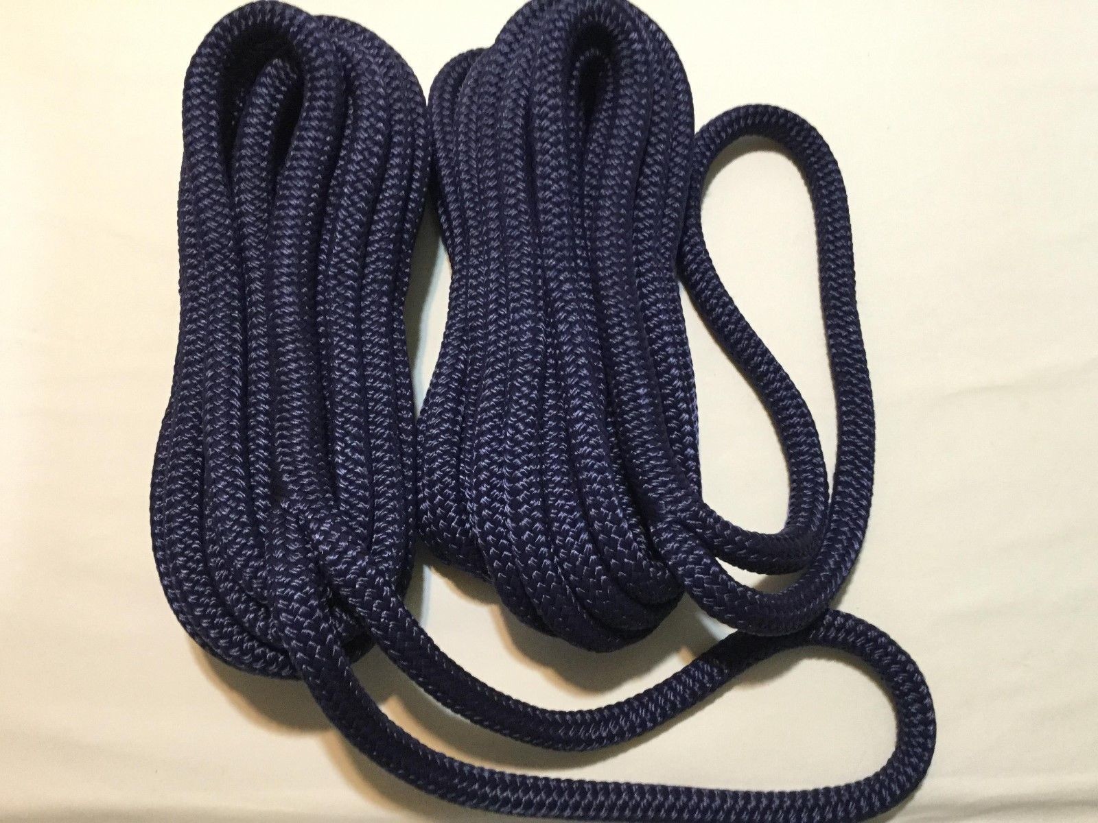 1/2” X 15’Dock Lines Marine Double Braided Nylon Dock Line With 12” Eyelet