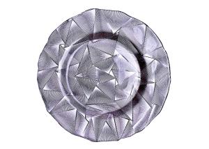 Quality 32cm Diamond Cutting Embossed Glass Plates For Wedding Party wholesale