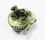 Frog jewelry trinket box metal jewelry box crystal jewellery box