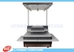 MDF Shopping Mall Wooden Kiosk With Wheels , SGS Mobile Display Kiosk
