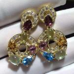 brand jewelry gem earring in 18 kt gold 18k gold jewelry