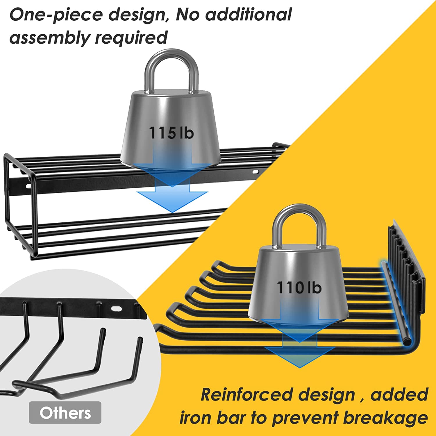 Standard 3-Layer Wall Mounted Power Tool Organizer 43*19*10cm Tool Storage Holder