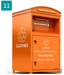 Quality Stocked 1mm Thickness Old Clothes Donation Box Logo Print wholesale