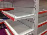 Modular Supermarket Metal Shelves With Round Hole Pegboard Panel / Plain Panel