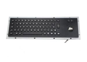 Quality Holes Mount Wireless Backlit Keyboard , Optical Trackball Black Metal Keyboard wholesale