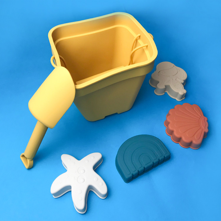 Durable Silicone Beach Toys Food Grade Silicone Beach Bucket Set For Kids Educational