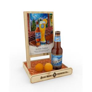 Quality POP Wine Display Stand Unique Design Wooden Beer Holder Countertop For Supermarket wholesale
