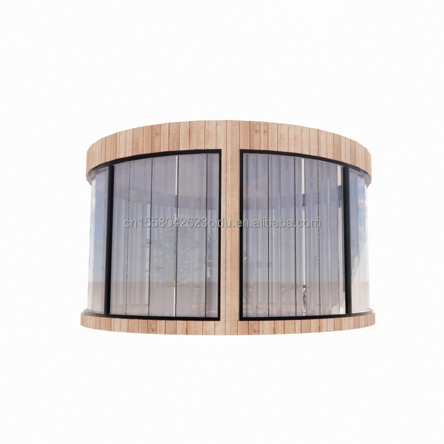 Galvanized Steel Square Tubes EU Standard Wooden Houses Glass Sunshine House Prefab Mobile Shop Store for Garden Cafe