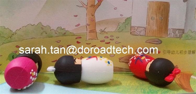 Cute Doll Shape 3D Soft PVC USB Flash Disk, USB Flash Drives