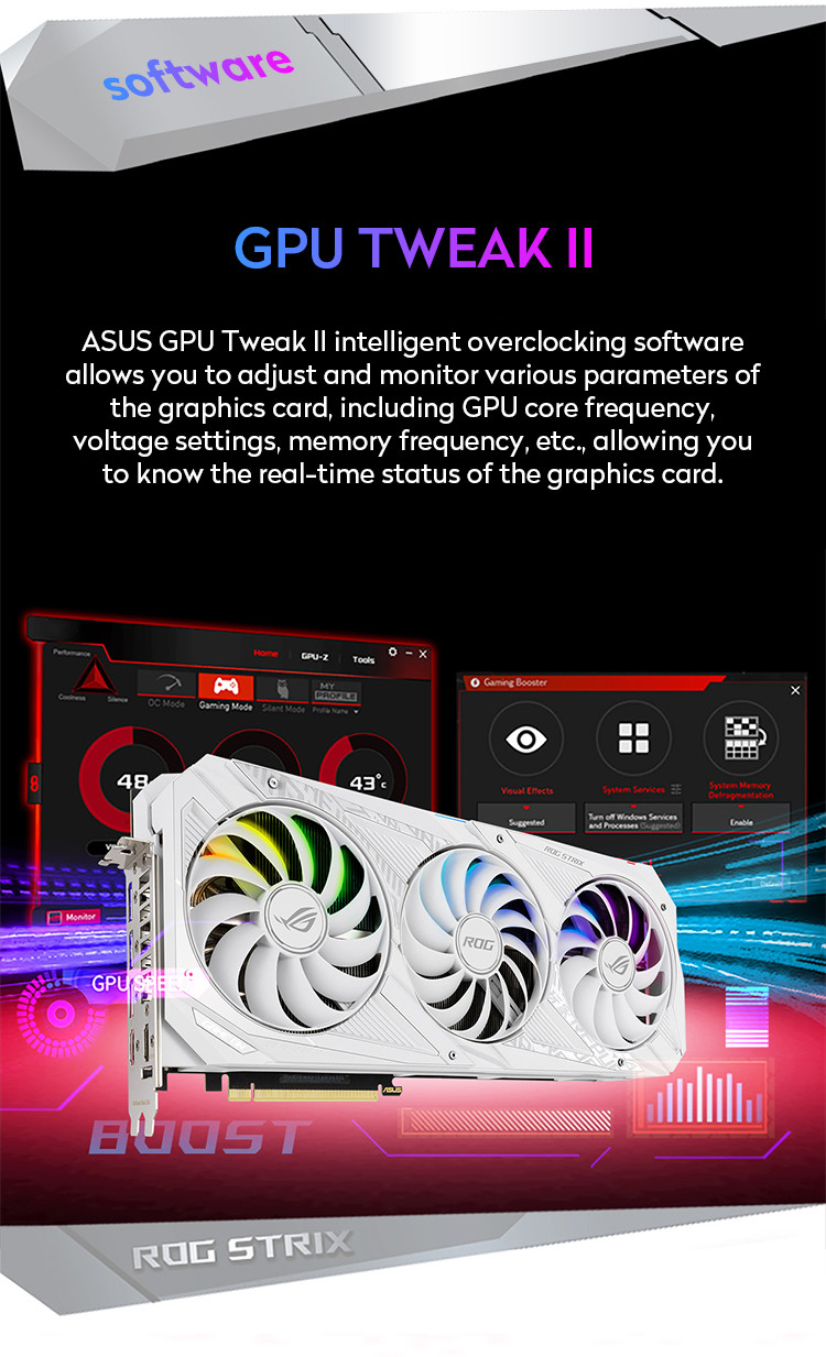 Computer Desktop Graphics Card ROG-STRIX-RTX3070-O8G-WHITE HDMI Outputs