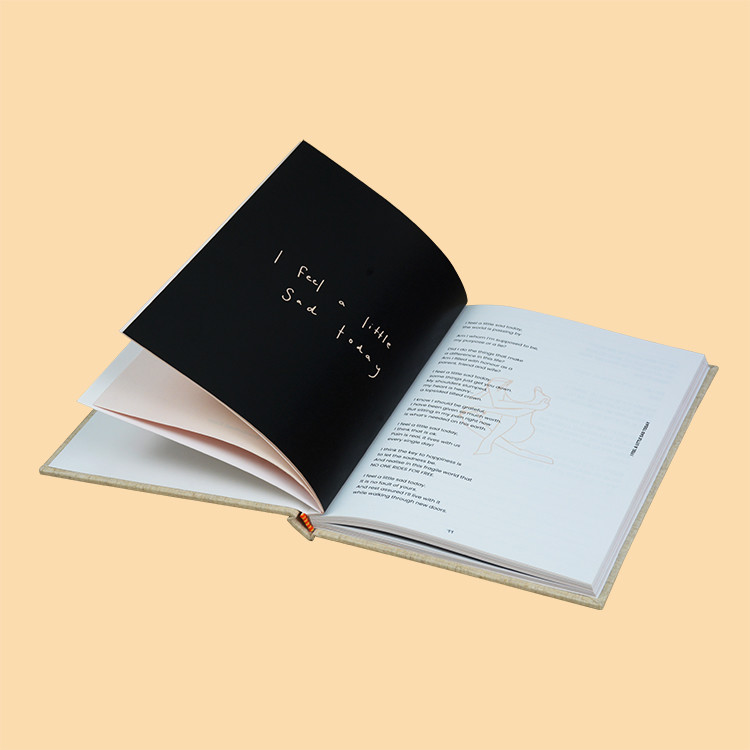 Self Publishing Poem Collect Hardcover Book Printing Custom B5 Linen CMYK Printing