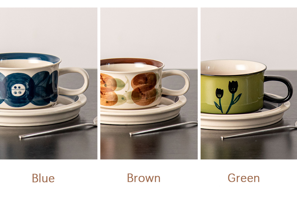 Europe Design Style Ceramic Saucer And Cup Set Creative Novelty Coffee Mug With Saucer