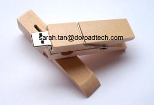 Quality High-speed Wooden Clip Shape USB Flash Drives wholesale