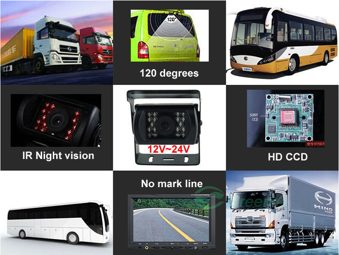 Universal BUS Camera Car Truck Form Cam IR Lights Night Vision HD CCD Car Backup Parking view Camera Vehicle CMOS-800C