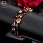 Teardrop Crystal 5.9 Inches Ladies Tennis Bracelet Rose Gold Plating