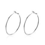 40mm Gold Plated Custom Hoop Earrings Round 8.2g Rose Gold OEM Engagement