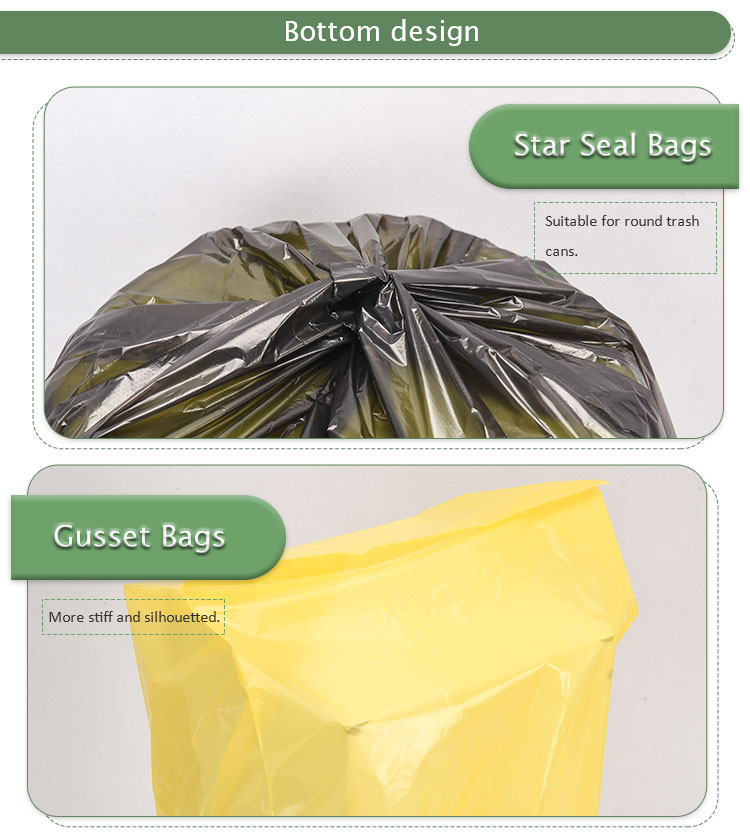 8-30L Household Garbage Bags 100-200 Count Closure Plastic Drawstring Rubbish Bags