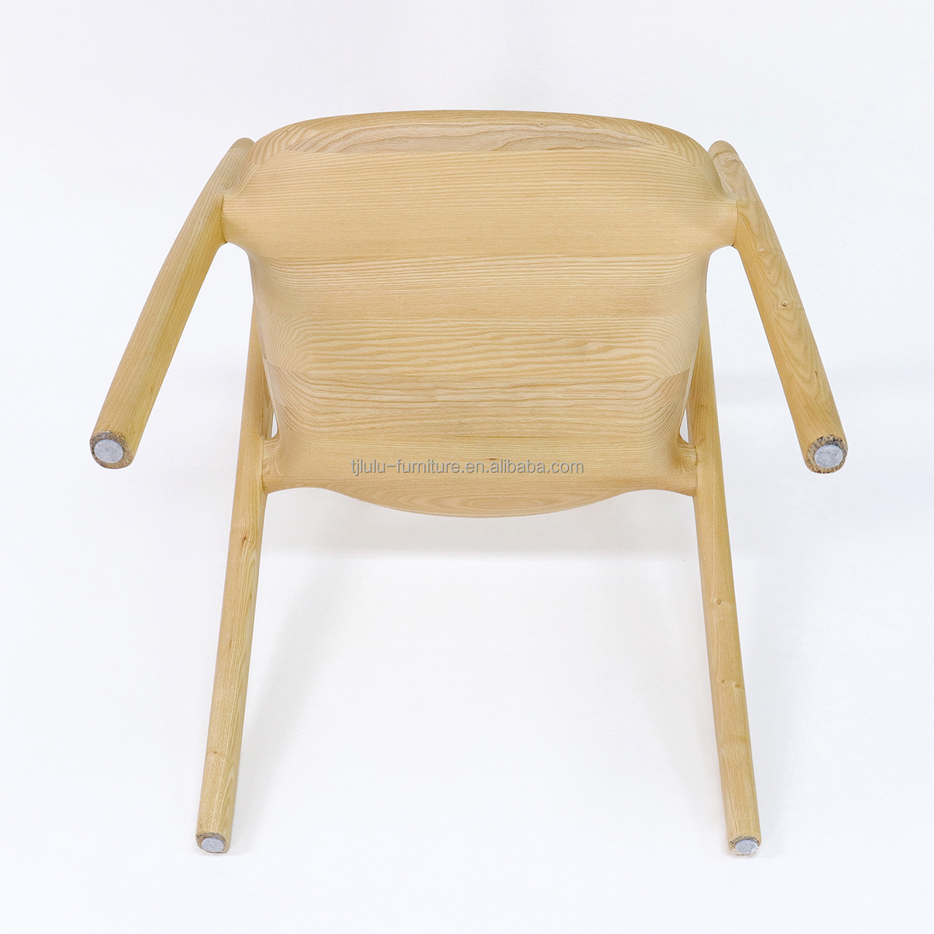 Modern Nordic Style Restaurant Wooden Armchair Design Solid Ash Wood Dining Chairs with Home Furniture and Mail Packing