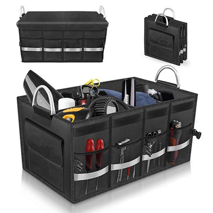 Multi Compartments Car Trunk Organizer Bag Vehicle Trunk Storage Large Storage Capacity