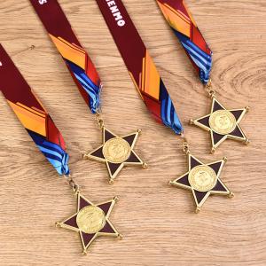 Quality Custom Logo Sports Pentagram Metal Medal Letterpress Printing wholesale