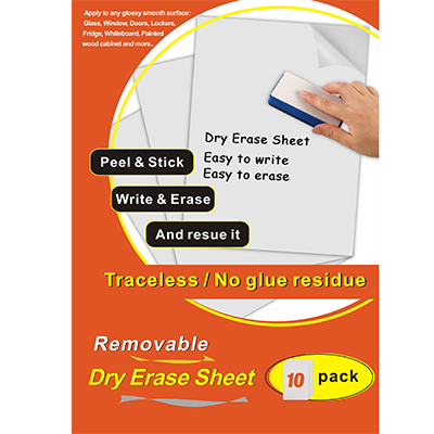 Removable Dry Erase Whiteboard Sheet / Film