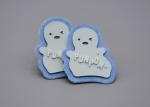 White Microfiber Customized Printed Label Thick Plate Silicone Logo For Clothing