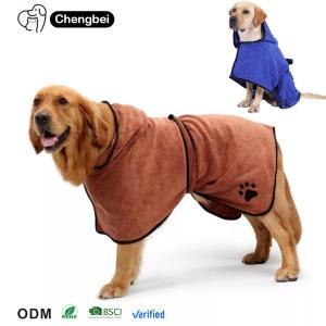 Quality Coffee Super Absorbent Pet Bathrobe Quick Dry Microfibre Dog Robe All Season wholesale