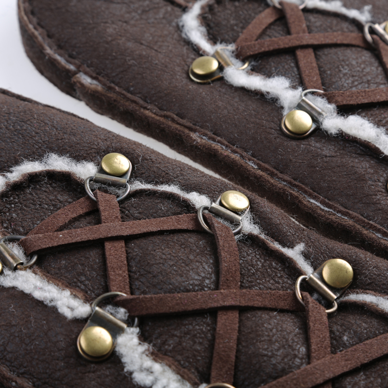 Wholesale mitten gloves sheepskin leather gloves with metal button