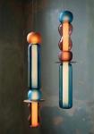 Designer Colored Pendant Lamps LED Stained Glass Pendant Light Bar Shop