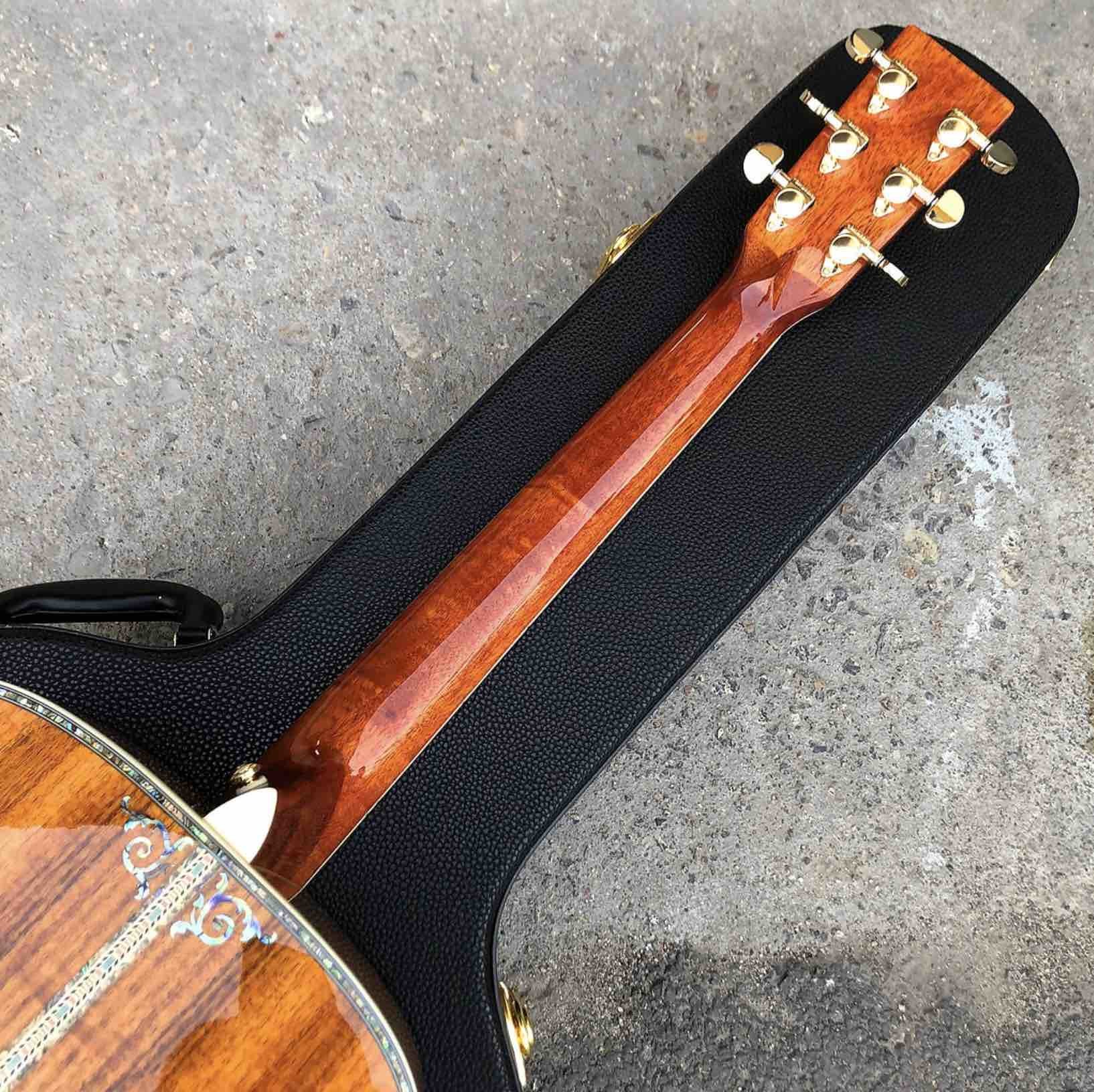 Factory KOA wood classic acoustic guitar,Life tree Ebony Fingerboard,Abalone inlays and binding,China 41 inchs acoustic