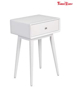Quality French White Contemporary Bedroom Furniture Wood Rory One Drawer Side Table wholesale