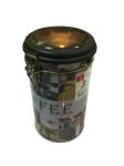 Cylindroid Black Tin Tea Canisters For Coffe / Candy / Powder