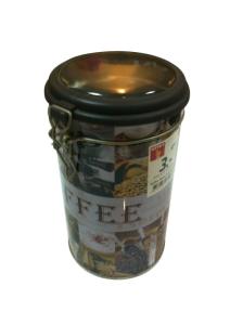 Quality Cylindroid Black Tin Tea Canisters For Coffe / Candy / Powder wholesale