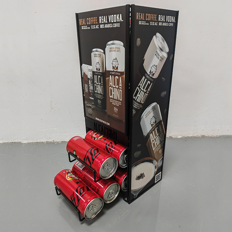 Customized Countertop Metal Wire Display Stand Canned Coffee Display Rack Dispenser for Supermarket