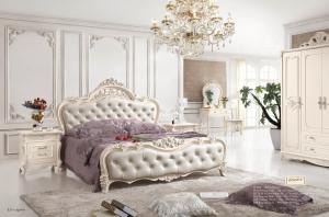 Quality luxury French style solid wood bed room set wholesale