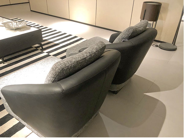 Black Grey High Back Single Seater Sofa Wingback Accent Chair Gray Italian 78cm