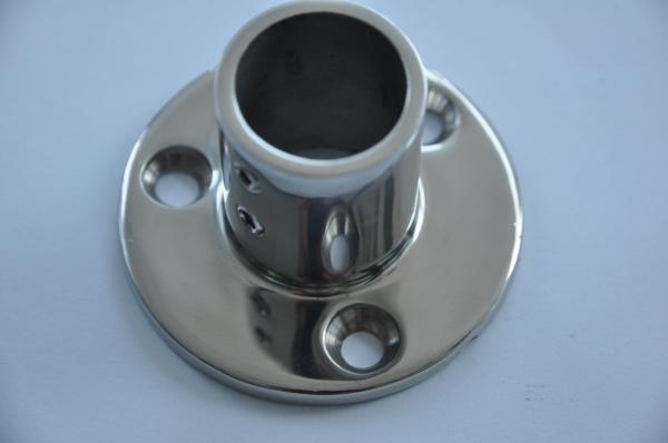 Cheap ISURE MARINE Boat Hand Rail Fitting 90 Degree 1'' Round Stanchion Base Marine Stainless Steel for sale