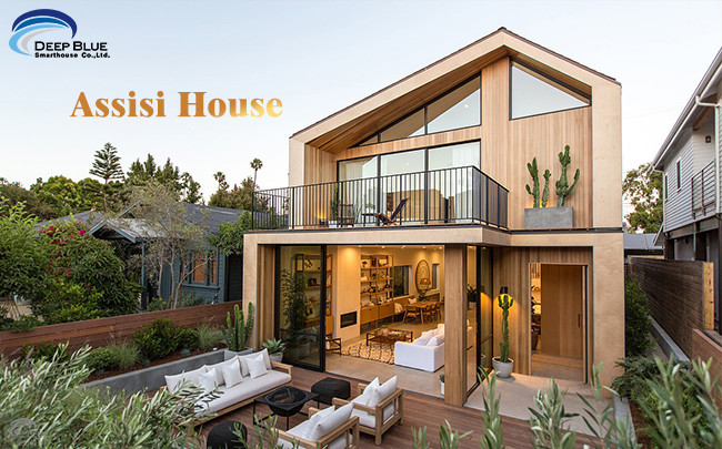 EU Prefabricated Light Steel Framing 2-Storey Modular Home With Big Windows