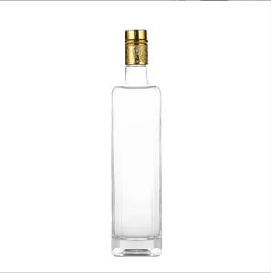 Quality Clear Glass Lid Square Dark Green Glass Bottle for Olive Oil 250ml 500ml 750ml 1000ml wholesale