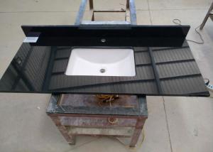 Quality Black Commercial Bathroom Countertops Durable With Squared Sink wholesale