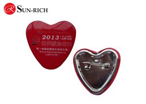 Quality Heart shape Tin Badges for promotion gift wholesale