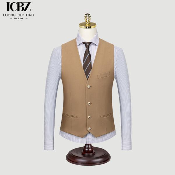 Men's Suit Vest in Solid Color for Autumn Workwear Groomsmen's Group Brother's
